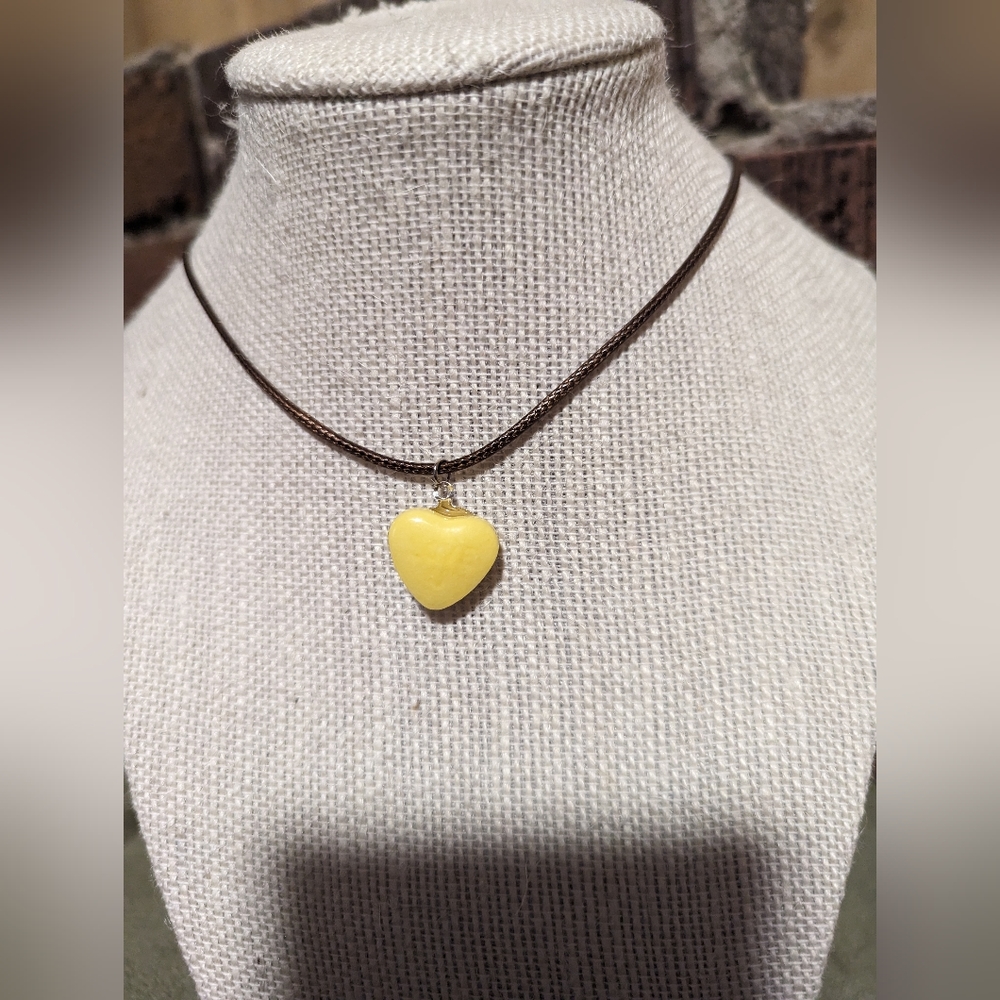 Yellow heart candy necklace